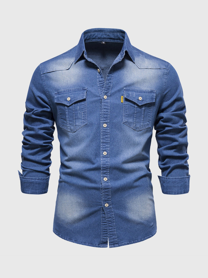 Mazzaro - Camicia in denim a maniche lunghe