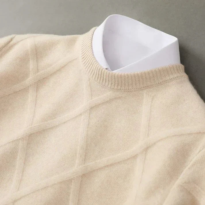 Enzo -Maglione a Quadri in Cashmere