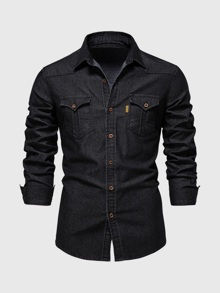 Mazzaro - Camicia in denim a maniche lunghe