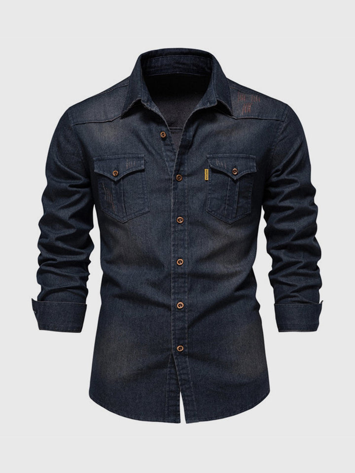 Mazzaro - Camicia in denim a maniche lunghe